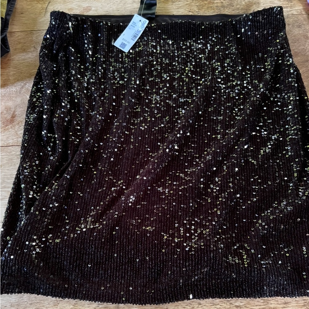 Black and Gold Sequin Skirt
